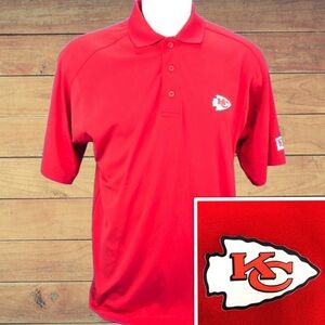 NFL Football Team Apparel Kansas City Chiefs Men’s Short Sleeve Polo Shirt Sz L